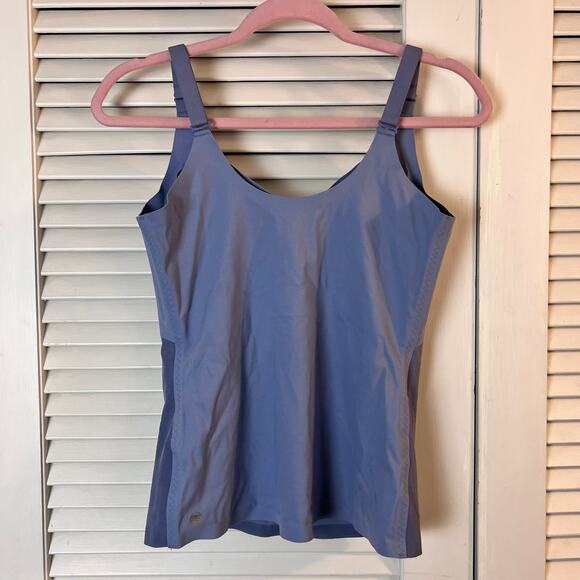 Honeylove LiftWear Cami Tank Top Storm Blue Size Large Built-In Bra Shaping Cami - Picture 3 of 7